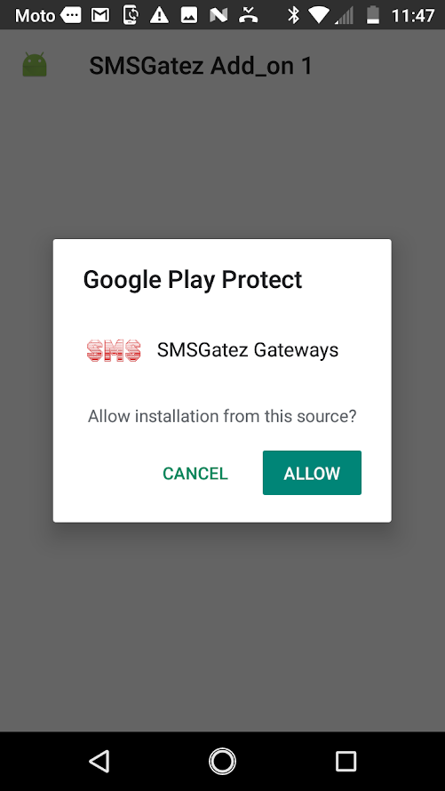 Allow Google play protect
