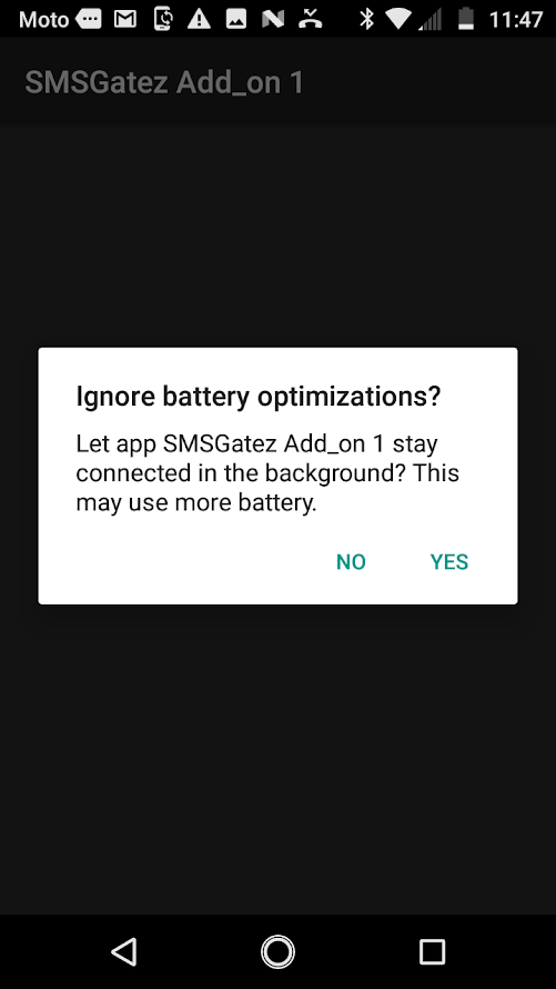 Ignore Battery Optimization
